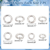 Ring Smooth 304 Stainless Steel Spring Gate Rings, O Rings, Snap Clasps, Stainless Steel Color, 4pcs/box