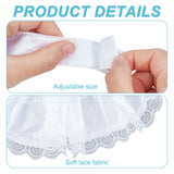 Lace Cloth Oversleeves, False Puff Sleeves, White, 275x105x1mm & 255x180x2mm