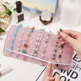 Velvet Covered Wood Bracelet Display Stands, Half Round, Pink, 25.7x14x6.1cm
