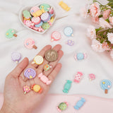 80Pcs 20 Style Opaque Resin Cabochons, Imitation Food, Ice Cream & Lollipop & Candy, Mixed Color, 12~30x14.5~27.5x6~10mm, 4Pcs/style