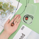 2Pcs 2 Colors Acorn Wood Locket Pendant Necklace with Wax Cords, Openable Storage Box Necklace for Women, Coconut Brown, 19.84~30.71 inch(50.4~78cm), 1Pc/color