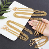4Pcs 4 Styles Iron Curb Chain Bag Strap, with Swivel Clasps, for Bag Replacement Accessories, Golden, 1pc/style