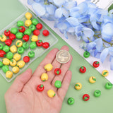 60Pcs 3 Colors Christmas Resin 3D Apple Display Decorations, for Home Decorations, Mixed Color, 13x13mm, 20pcs/color