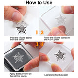 Custom PVC Plastic Clear Stamps, for DIY Scrapbooking, Photo Album Decorative, Cards Making, Star, 160x110x3mm