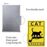 Vintage Metal Iron Tin Sign Poster, Wall Decor for Bars, Restaurants, Cafes Pubs, Rectangle, Cat Shape, 300x200x0.5mm, Hole: 5x5mm