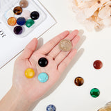Mixed Gemstone Cabochons, Half Round/Dome, Mixed Dyed and Undyed, 20x6~6.5mm, 16pcs/box
