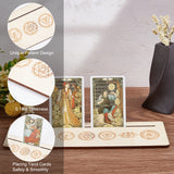 Wooden Tarot Card Stand Holder, Tarot Card Altar Stand, for Witch Divination Tools, Moon & Rectangle, Chakra Theme, 75~103x124~250x3.5~4mm, 2pcs/set