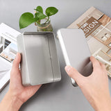 Rectangular Empty Tinplate Boxes, with Slip-on Lids, Mini Portable Box Containers, Matte Silver Color, 15.3x11.2x4cm, Inner Size: 14.5x10.6cm