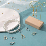 20Pcs 2 Colors Brass Pendants, Wish Bone Lucky Charm, Real Gold Plated & Real Platinum Plated, 17x9x3mm, Hole: 1.2mm, 10pcs/color