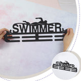 Sports Theme Iron Medal Hanger Holder Display Wall Rack, with Screws, Swimming Pattern, 150x400mm