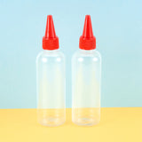 Plastic Empty Bottle for Liquid, Pointed Mouth Top Cap, Red, 12.4x3.5cm, Capacity: 60ml, 20pcs/set