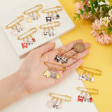 10Pcs 5 Color Baby Clothes & Milk Bottle & Pram Alloy Enamel Charm Safety Pin Brooches, Golden Iron Lapel Pins for Waist Pants Extender, Mixed Color, 32~36mm, 2Pcs/color