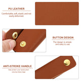 3Pcs Rectangle PU Leather Detachable Handle, with Zinc Alloy Snap Button, Bag Replacement Accessories, Mixed Color, 14x2.7x2cm