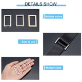48Pcs 12 Style Alloy Buckle Clasps, For Webbing, Strapping Bags, Garment Accessories, Rectangle, Mixed Color, 17.5~18.5x26~42x2mm, Inner Diameter: 11~11.5x19.5~35mm, 4pcs/style