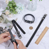 Cowhide Dog Collar, with Platinum Iron Clasp, for Small Medium and Large Dogs, Pet Supplies, Black, 317x22x9mm