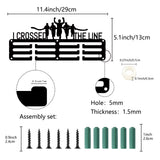 Sports Theme Iron Medal Hanger Holder Display Wall Rack, 3-Line, with Screws, Running, Sports, 130x290mm, Hole: 5mm
