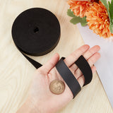 Flat Imitation Leather Cord, for Pillow Decor, Black, 19x1.6mm, about 5.47 Yards(5m)/Roll