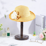 Wood Dome Shaped Stem Hat Rack, for Wig, Hat Holder Display Stand, Coffee, Finished Product: 156x340mm