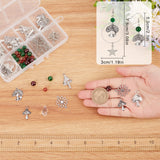 DIY Mushroom Earring Making Kit, Including Alloy & Acrylic Pendants, Imitation Jade Glass Beads, Brass Earring Hooks & Wine Glass Charm Rings, Antique Silver & Platinum, 138Pcs/box