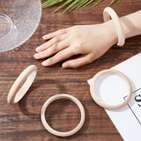 12Pcs Unfinished Wood Bangles, DIY Wood Crafts, Bisque, 1/2 inch(1.3cm), Inner Diameter: 2-5/8 inch(6.7cm)