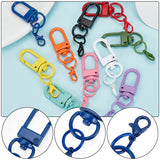 3 Sets Spray Painted Alloy Swivel Snap Hooks Clasps, with Alloy Lobster Claw Clasps, Mixed Color, 50mm, 10pcs/set