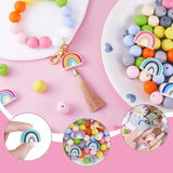 DIY Rainbow Keychain Making Kit, Including Silicone Beads, Iron Split Key Rings, Alloy Swivel Clasps, Mixed Color, 118Pcs/bag