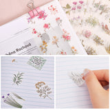 4 Sets 2 Styles Paper Self-Adhesive Leaf Stickers, Plant Decorative Decals, for Diary, Album, Notebook, DIY Arts and Crafts, Floral Pattern, 161x78~80x0.1~0.2mm, 2 sets/style