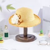 Wood Dome Shaped Stem Hat Rack, for Wig, Hat Holder Display Stand, Coffee, Finished Product: 156x240mm