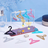 30Pcs 6 Colors Acrylic Earring Display Accessories, with Glitter Powder, for Earring Organizer Holder, Clothes Hanger Shape, Mixed Color, 3.95x5.45x0.3cm, Hole: 2mm, 5pcs/color