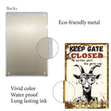Rectangle with Word Vintage Metal Iron Sign Poster, for Home Wall Decoration, Goat Pattern, 200x300x0.5mm
