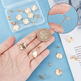 20Pcs Brass Stud Earring Findings, with Hole, Nickel Free, Flat Round, with 20Pcs Ear Nuts, Golden, 12mm, Hole: 1mm, Pin: 0.5mm