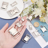 10Pcs 5 Styles Alloy Side Release Buckles, for Backpack, Waist Pack, Platinum, 23~53x12.5~36x4~8mm, Hole: 10.2~30x1.5~5mm, 2pcs/style