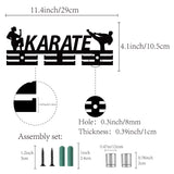 Acrylic Medal Holder, Medals Display Hanger Rack, with Standoff Pins, Medal Holder Frame, Karate Pattern, 105x290x10mm, Hole: 8mm