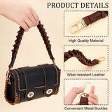 PU Leather Braided Bag Handles, with Alloy Swivel Clasps, for Bag Straps Replacement Accessories, Coconut Brown, 43.5x2.35x2.25cm