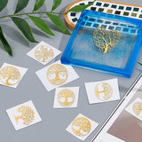 Nickel Decoration Stickers, Metal Resin Filler, Epoxy Resin & UV Resin Craft Filling Material, Tree of Life Pattern, 40x40mm, 9 style, 1pc/style, 9pcs/set