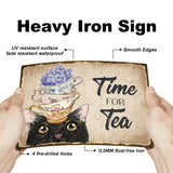 Vintage Metal Tin Sign, Iron Wall Decor for Bars, Restaurants, Cafe Pubs, Rectangle, Cat Shape, 300x200x0.5mm