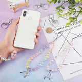 3Pcs 3 Style Transparent Acrylic Beads and Glass Seed Beads Mobile Strap, with Alloy Keychain Clasp Findings and Nylon Thread, Mixed Color, 20~24.5cm