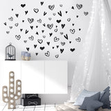PVC Wall Stickers, Rectangle, for Home Living Room Bedroom Decoration, Heart Pattern, 290x900mm