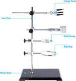 Laboratory Support Stand, with Rod, Lab Clamp, Flask Clamp, Condenser Clamp Stands, Lab Supplies, Platinum, 350mm