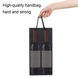 Kraft Paper Bags, Gift Bags, Shopping Bags, Wedding Bags, Red Wine Bags, Rectangle with Handles, Black, 35x17x9cm