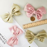 4Pcs 2 Colors Polyester Bowknot Shoe Decorations, Iron Detachable Shoe Buckle Clips, Mixed Color, 90x126x16.5mm, 2pcs/color