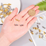 Brass Screw Clasps, Perfect Ending for Your Jewelry, Platinum & Golden, 10.93~11x4.25~4.79mm, Hole: 1mm