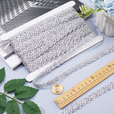 15 Yards Polyester Floral Lace Trim, Braided Lace Ribbon, Garment Accessories, Silver, 1/2~5/8 inch(14~15mm)