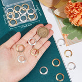 20Pcs 2 Colors Brass Linking Rings, Lead Free & Cadmium Free, Round Ring, Textured, Real 18K Gold & 925 Sterling Silver Plated, 18x2mm, Hole: 12mm, 10pcs/color