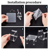 Square Transparent Acrylic Minifigure Display Stands, for Toys Figures, Clear, Finish Product: 8x8x4.9cm, about 9pcs/set