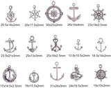 Tibetan Silver Anchor & Helm Pendants, Antique Silver, 20x17.5x2mm, hole: 2mm