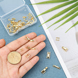 20 Sets 2 Styles Eco-Friendly Brass Watch Band Clasps, Long-Lasting Plated, Lead Free & Cadmium Free, Real 24K Gold Plated, 15~16x3.5~6.5x4mm, 10 sets/style