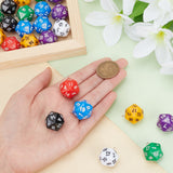 28Pcs 7Colors Opaque Acrylic Pendants, with Platinum Plated Iron Findings, Faceted, Polyhedral Dice, D20, Mixed Color, 27.5x20x20mm, Hole: 2mm, 4pcs/color
