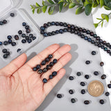 2 Strand Natural Cultured Freshwater Pearl Beads Strands, Dyed, Potato, Black, 6~8x7~8.5mm, Hole: 0.5mm, about 22pcs/strand, 7.20 inch(18.3cm)