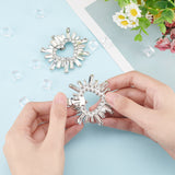 Alloy Crystal Rhinestone Shoe Decoration, Detachable Shoe Buckle Clips, with Iron Findings, Heart, Crystal, 55x62x10mm, 1 pair/box